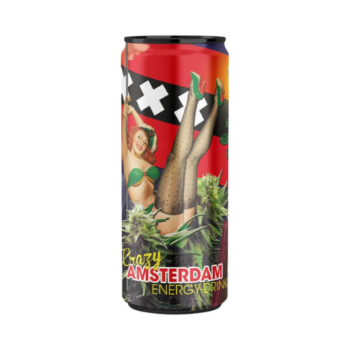 Boisson énergisante Crazy Amsterdam de 250ml par Amsterdam Quality, sans THC et 100% légale en UE